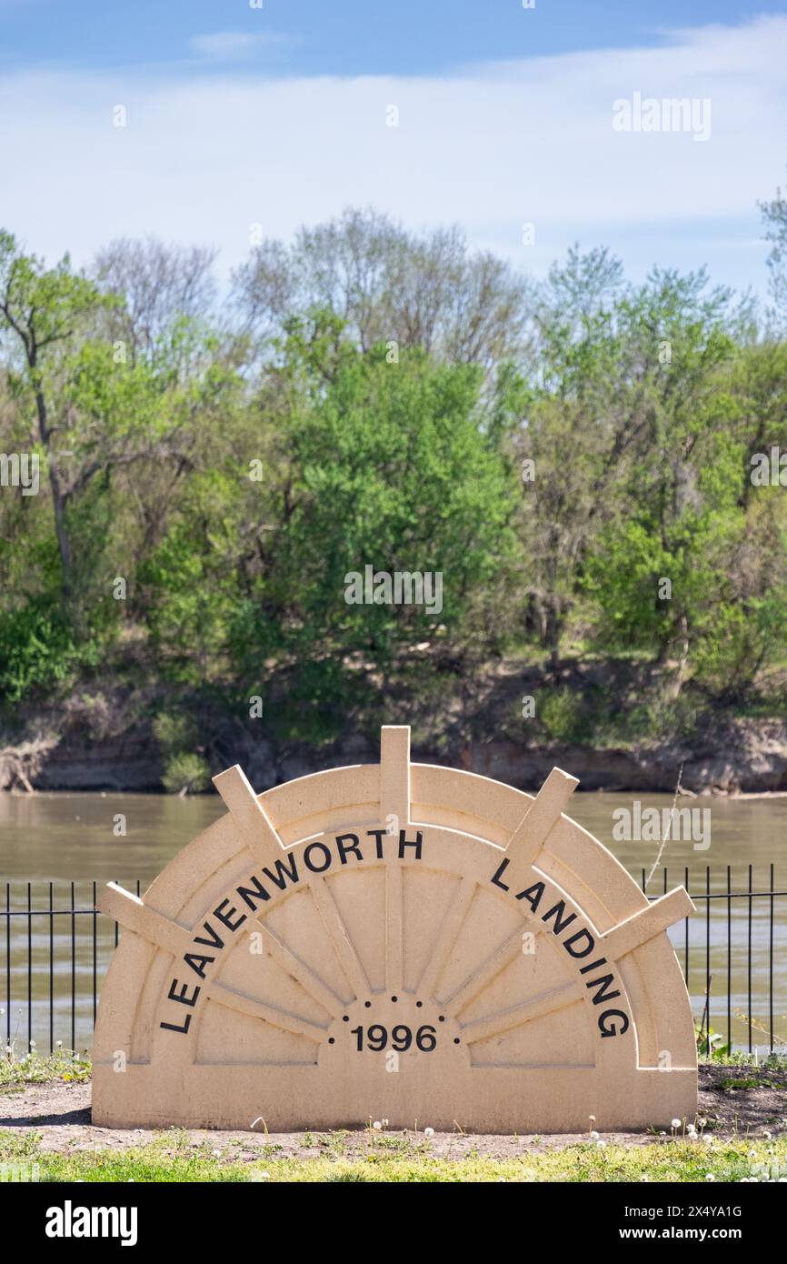 Leavenworth Kansas Riverfront Landing Park Stockfoto