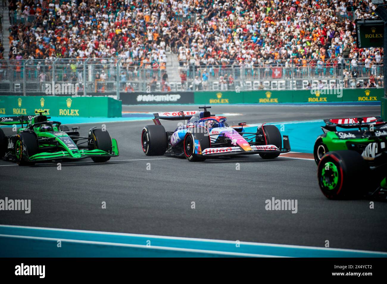 Miami Gardens, FL, USA. Mai 2024. Rennen. F1 Miami GP im Miami Autodrome in Miami Gardens, Florida, USA. Quelle: Yaroslav Sabitov/YES Market Media/Alamy Live News. Stockfoto