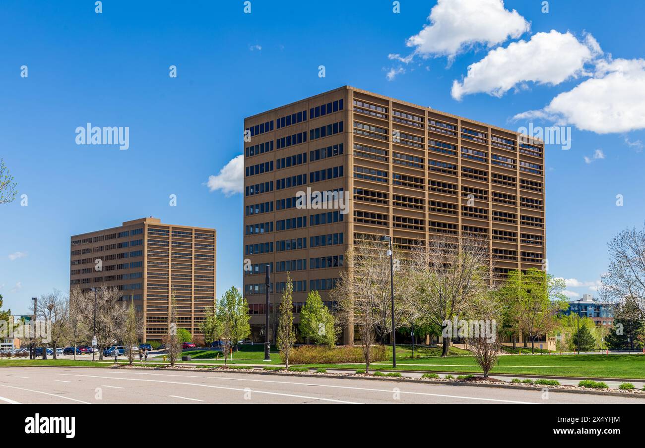 Bürogebäude im Denver Tech Center Business District, Colorado Stockfoto