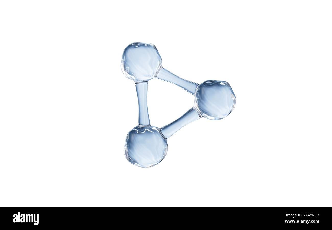 Blaue Molekülstruktur, Hautpflege und biomedizinisches Konzept, 3D-Rendering. 3D-Abbildung. Stockfoto