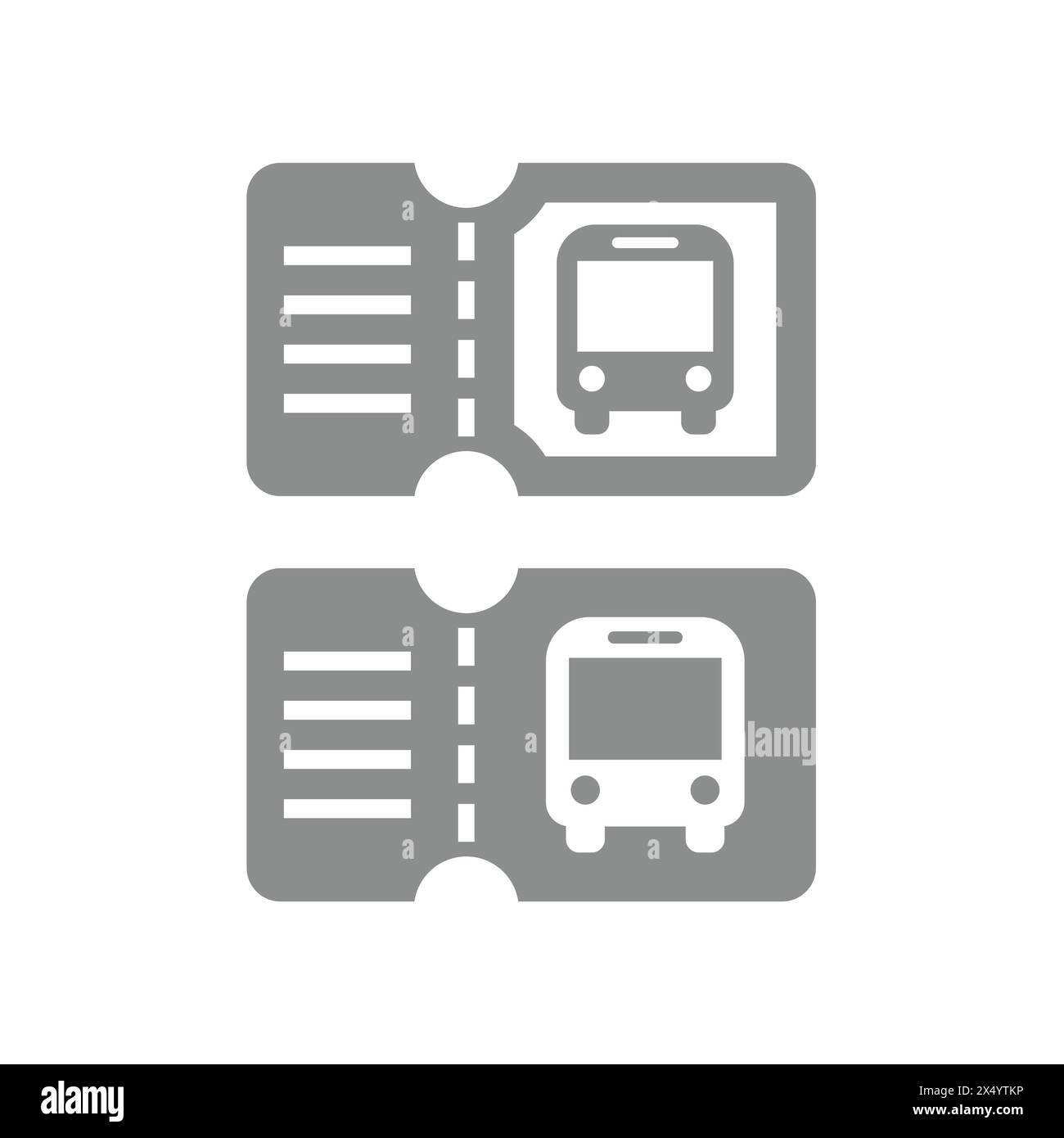 Vektorsymbol für Busfahrkarten. Symbol für öffentliche Verkehrsmittel. Stock Vektor