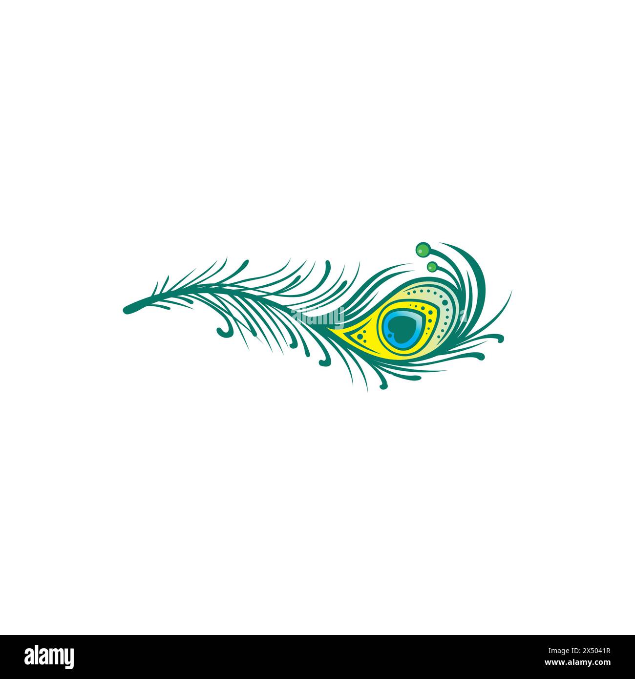 Pfauenfedern auf weißem Hintergrund. Vektorabbildung. Logo Mit Pfauenfeder Stock Vektor Pfauenfedern auf weißem Hintergrund. Vektorabbildung. Logo Mit Pfauenfeder Stock Vektor