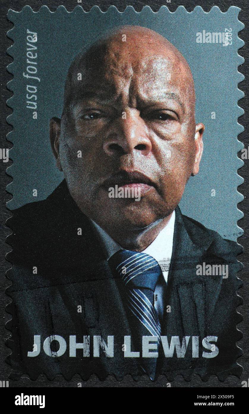 John Lewis auf der amerikanischen Briefmarke Stockfoto