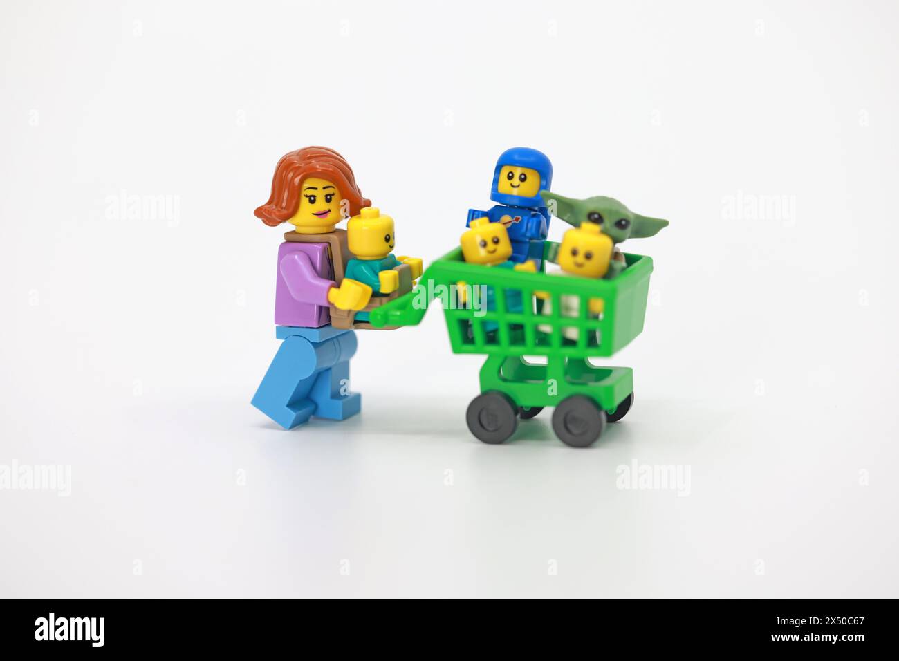 Mutter hat viele Kinder Stockfoto