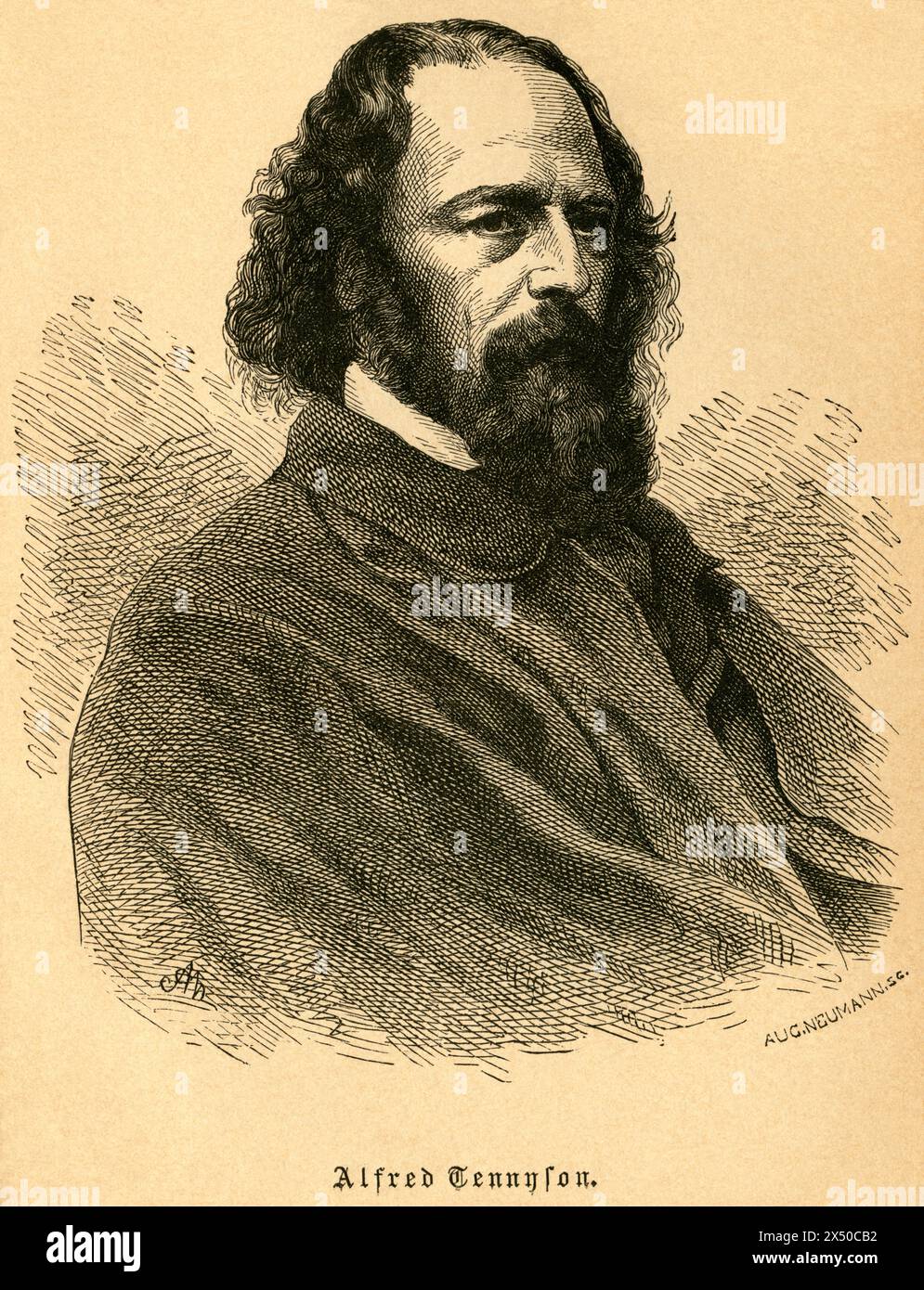 Das Porträt des englischen Schriftstellers Alfred Tennyson, Großbritannien, Somersby, das URHEBERRECHT DES KÜNSTLERS MUSS NICHT GELÖSCHT WERDEN Stockfoto