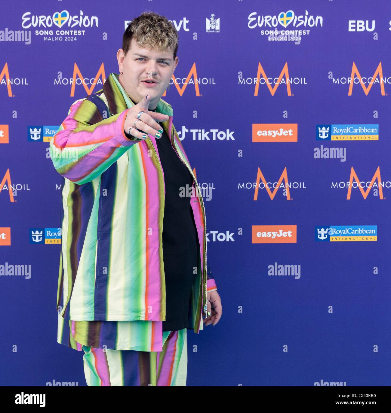 Malmoe, Schweden, 5. Mai 2024 ISAAK , Germany Eurovision Song Contest Turquoise Carpet Credit: PEO Mšller/Alamy Live News Stockfoto