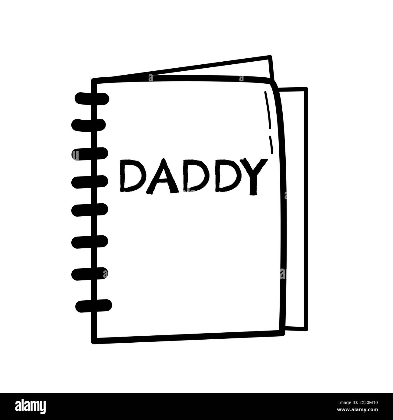 Alles Gute zum Vatertag Elemente Doodle Design, Feier Accessoires Nachricht Dekoration Party für Grußkarte, Banner, Poster Stock Vektor