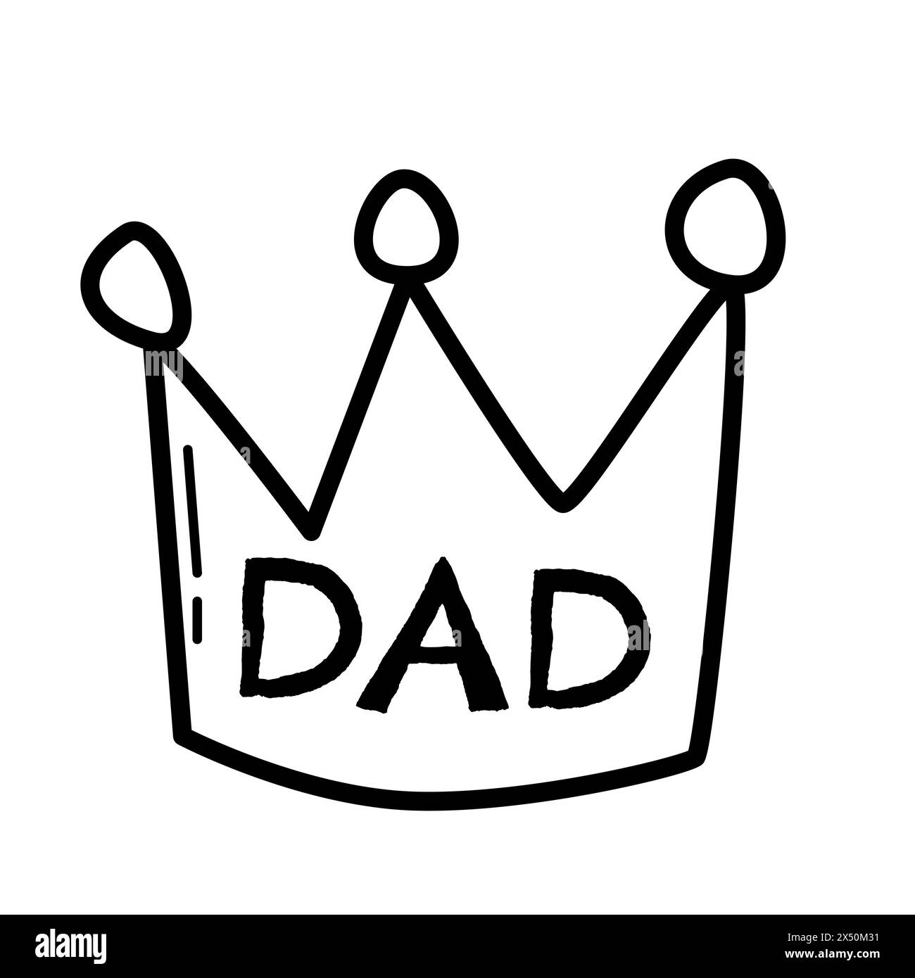 Alles Gute zum Vatertag Elemente Doodle Design, Feier Accessoires Nachricht Dekoration Party für Grußkarte, Banner, Poster Stock Vektor