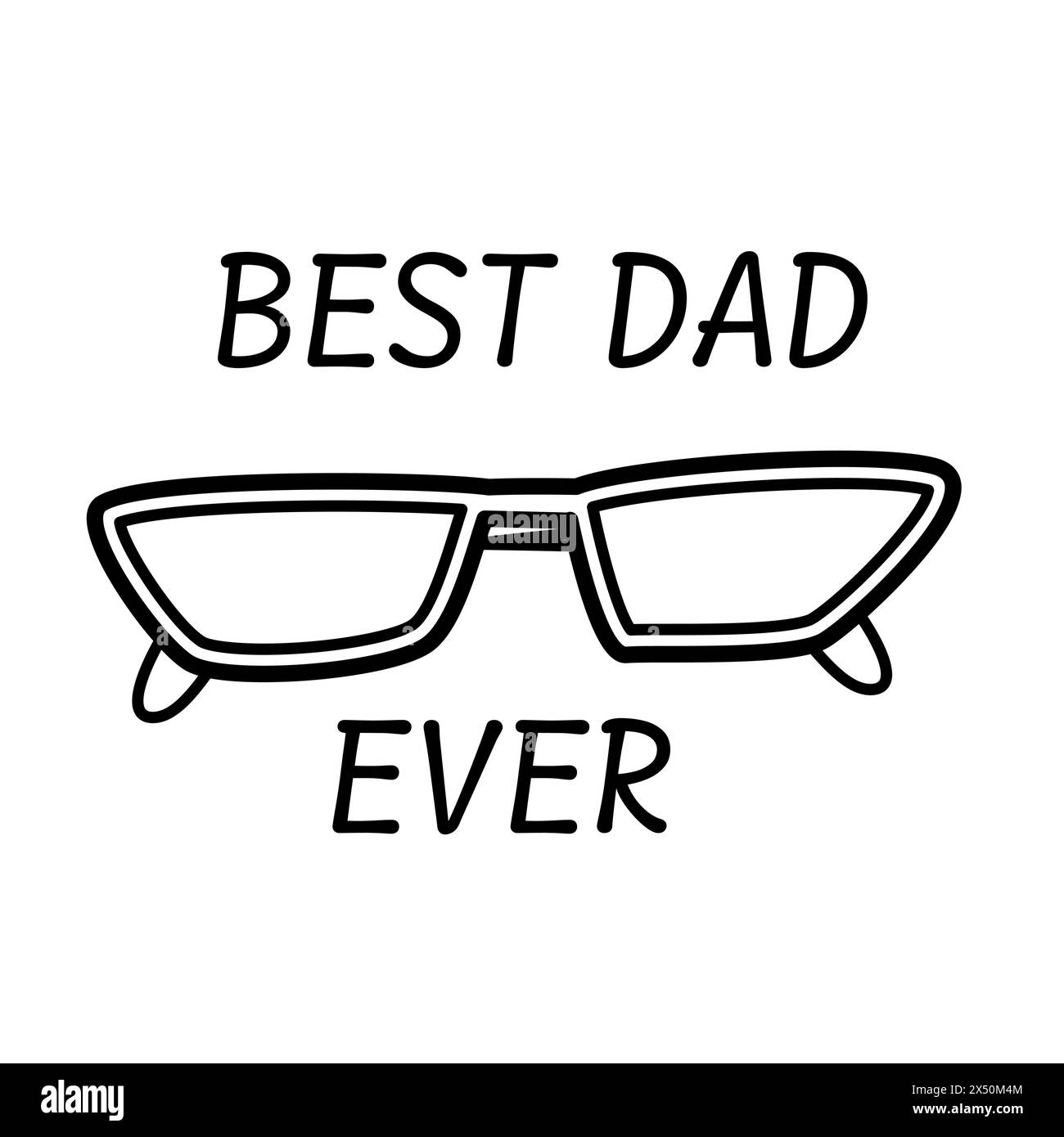 Alles Gute zum Vatertag Elemente Doodle Design, Feier Accessoires Nachricht Dekoration Party für Grußkarte, Banner, Poster Stock Vektor