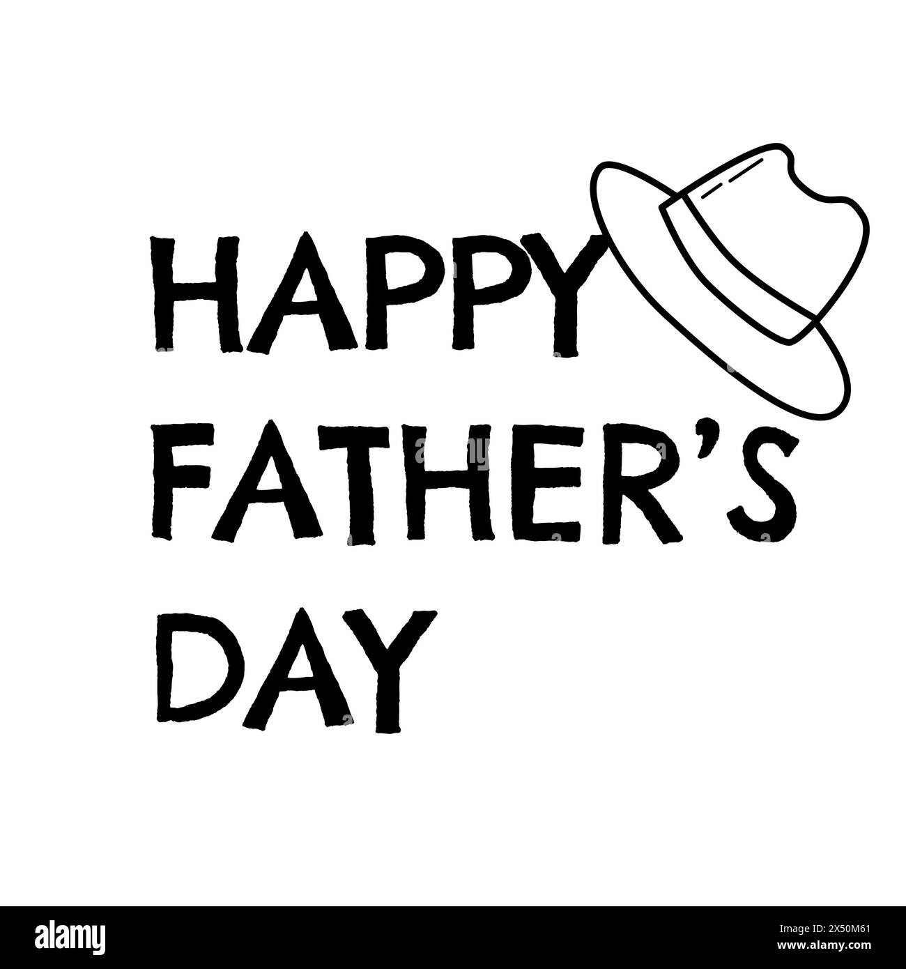 Alles Gute zum Vatertag Elemente Doodle Design, Feier Accessoires Nachricht Dekoration Party für Grußkarte, Banner, Poster Stock Vektor