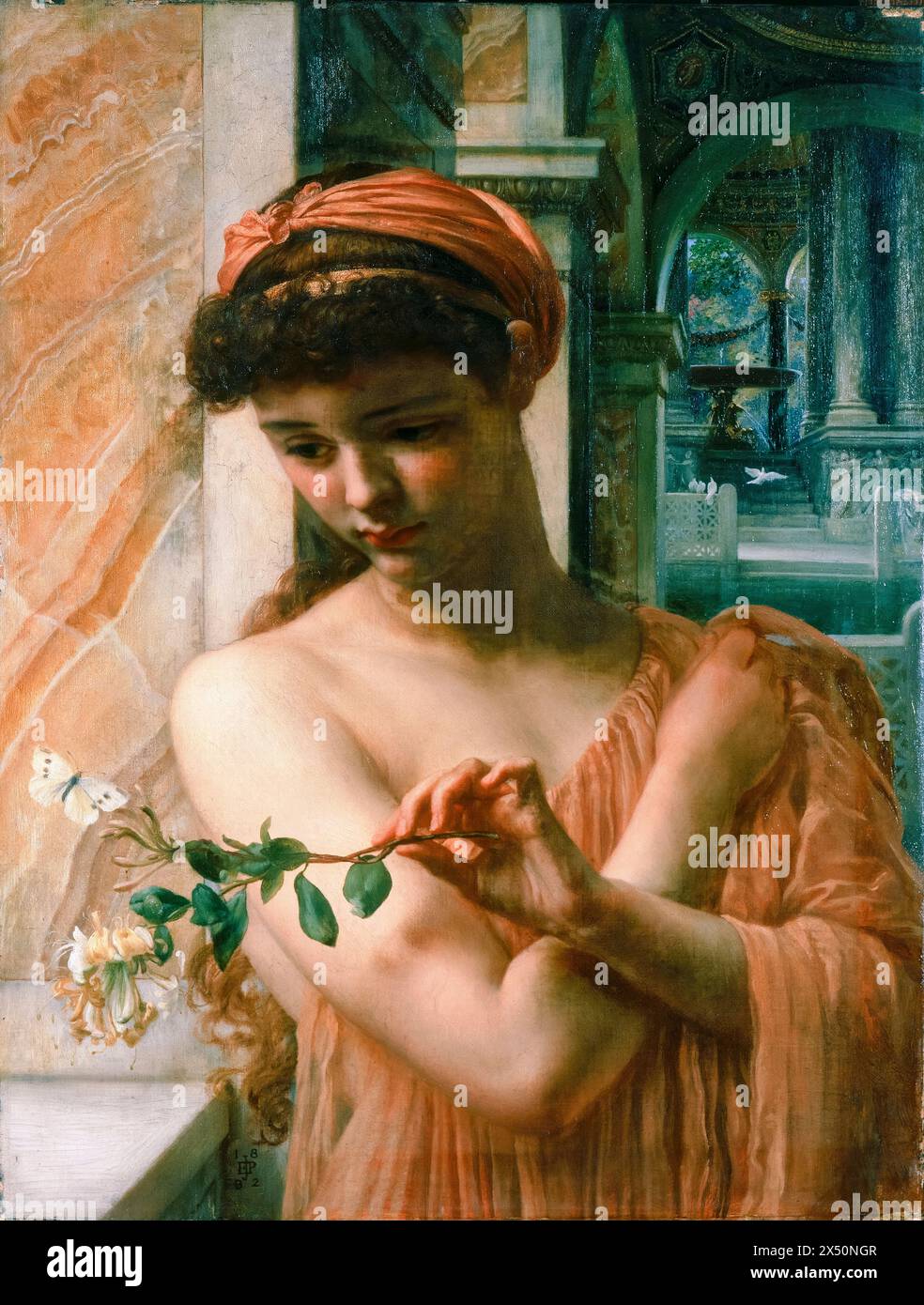 Edward John Poynter, Psyche im Tempel der Liebe, Gemälde in Öl auf Leinwand, 1882 Stockfoto