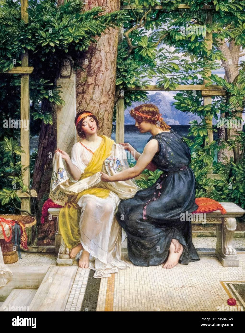 Helena and Hermia, Gemälde in Öl auf Leinwand von Edward John Poynter, 1901 Stockfoto