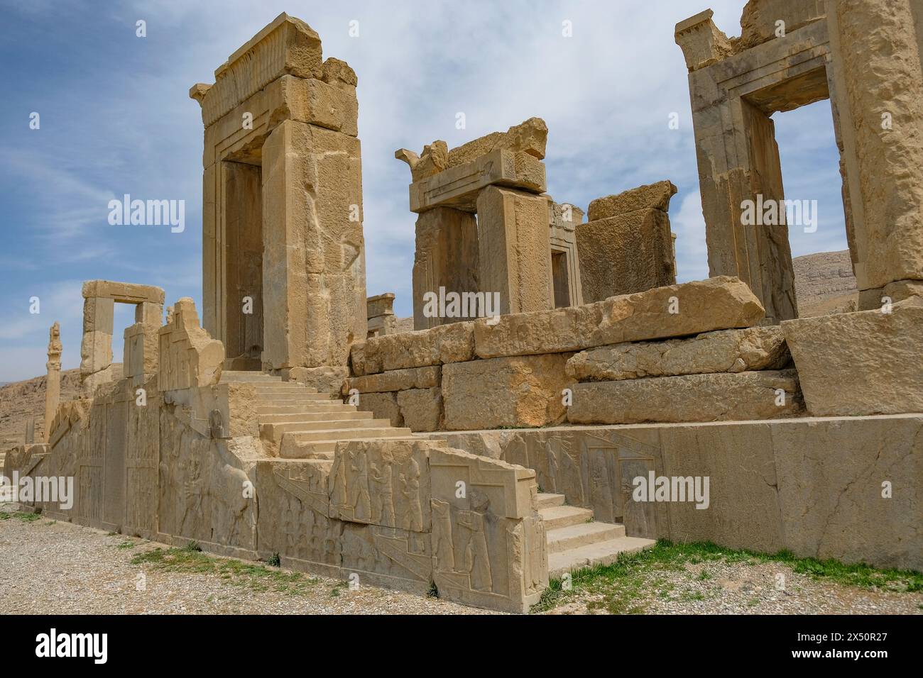 Marvdsaht, Iran - 18. März 2024: Ruinen von Persepolis in der Nähe der Stadt Shiraz in der Provinz Fars, Iran. Stockfoto