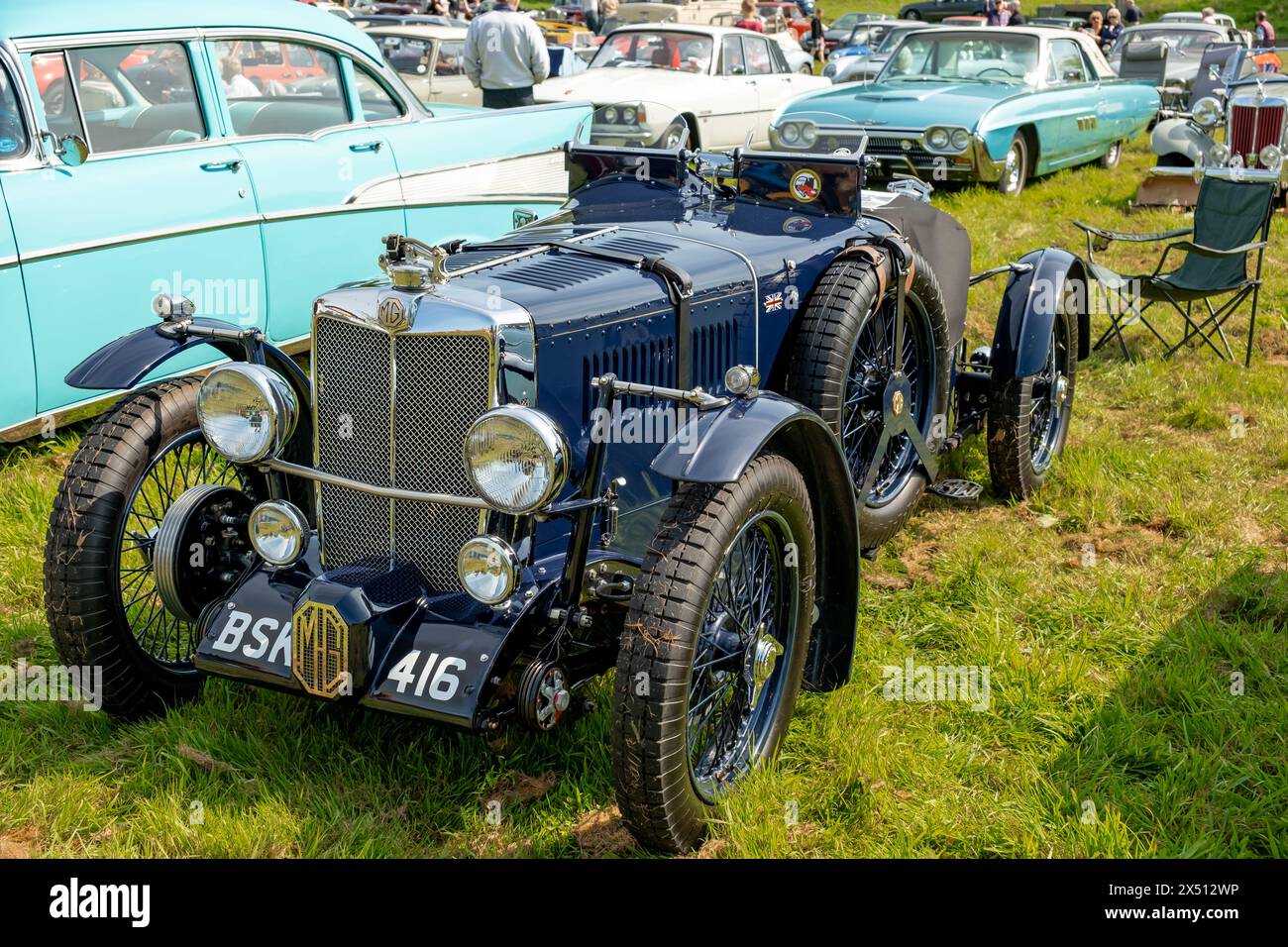 Earsham, Norfolk, Vereinigtes Königreich – 05. Mai 2024. Oldtimer Midget TC 1949 MG auf einer Oldtimer-Rallye zu sehen Stockfoto