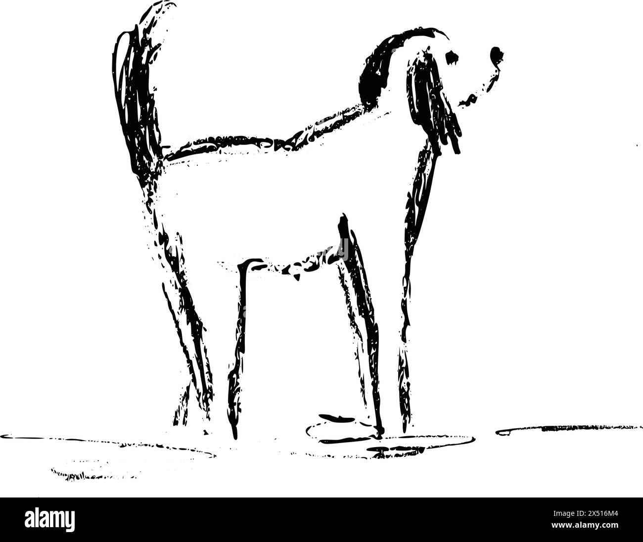 Niedliche Hundeillustration Bleistiftzeichnung, Vektorgrafiken. Stock Vektor