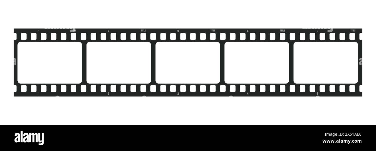 Film langer Filmstreifen isoliert auf weißem Hintergrund. Filmstreifenvorlage. Kino- und Filmkonzept. Vektorabbildung Stock Vektor