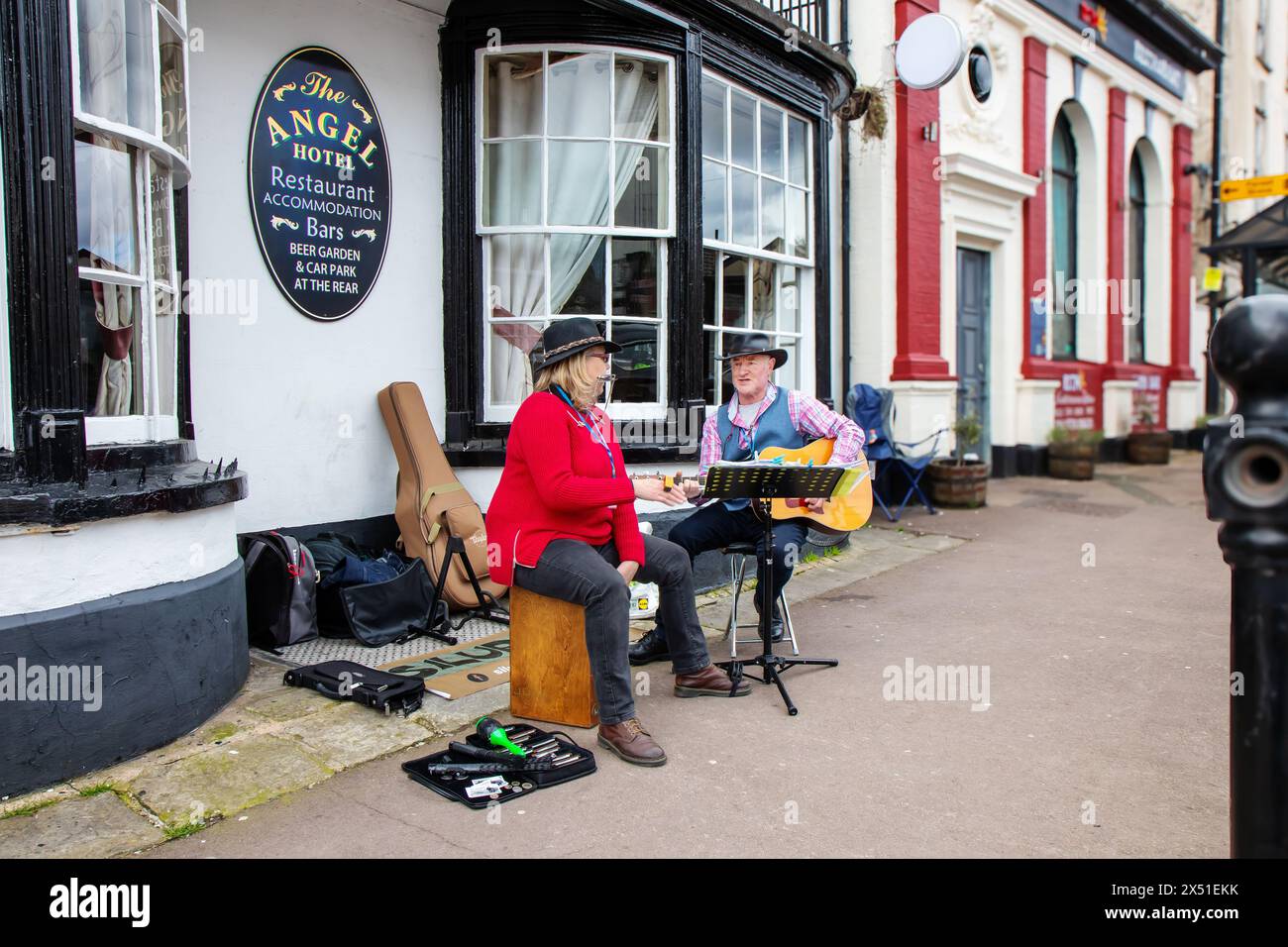 Busking Coleford Festival of Transport 2024. Stockfoto