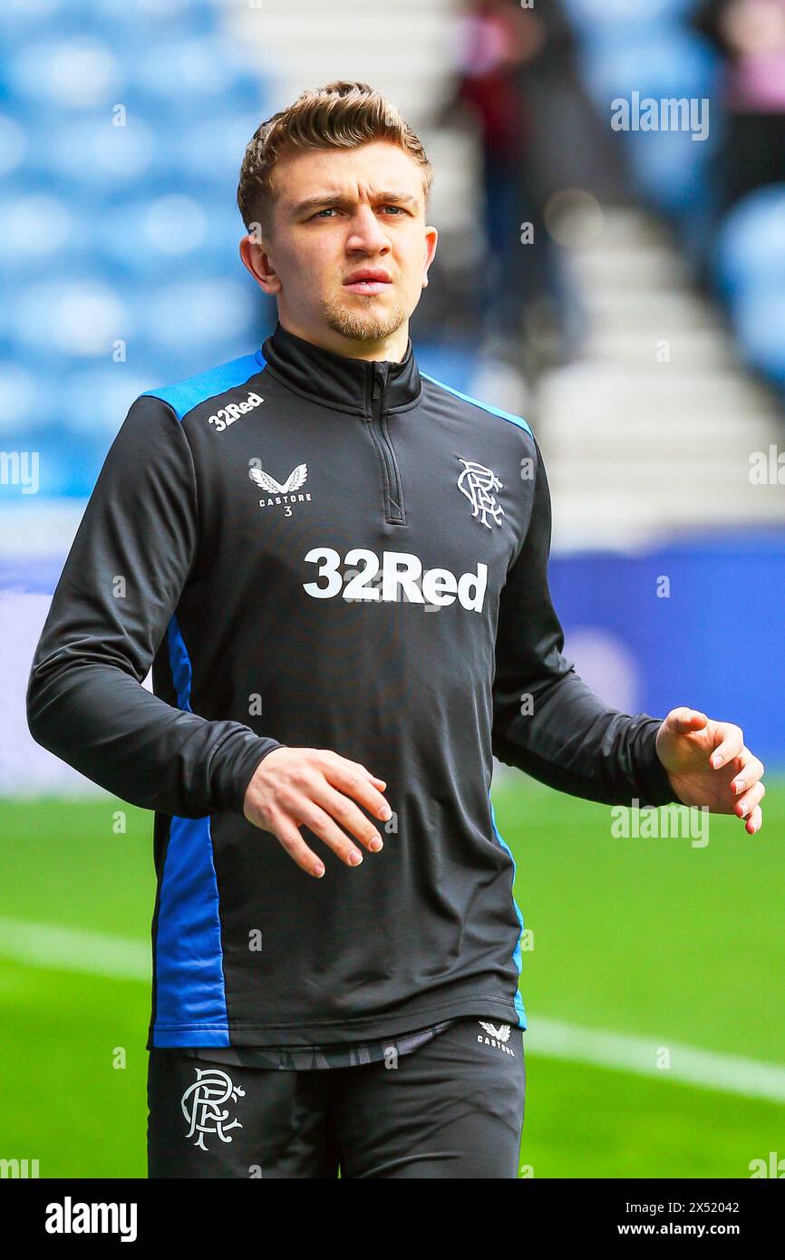 RIDVAN YILMAZ, Profi-Fußballspieler, spielt für Rangers FC, Bild, das während eines Trainings vor dem Spiel und einer Aufwärmsitzung aufgenommen wurde Stockfoto