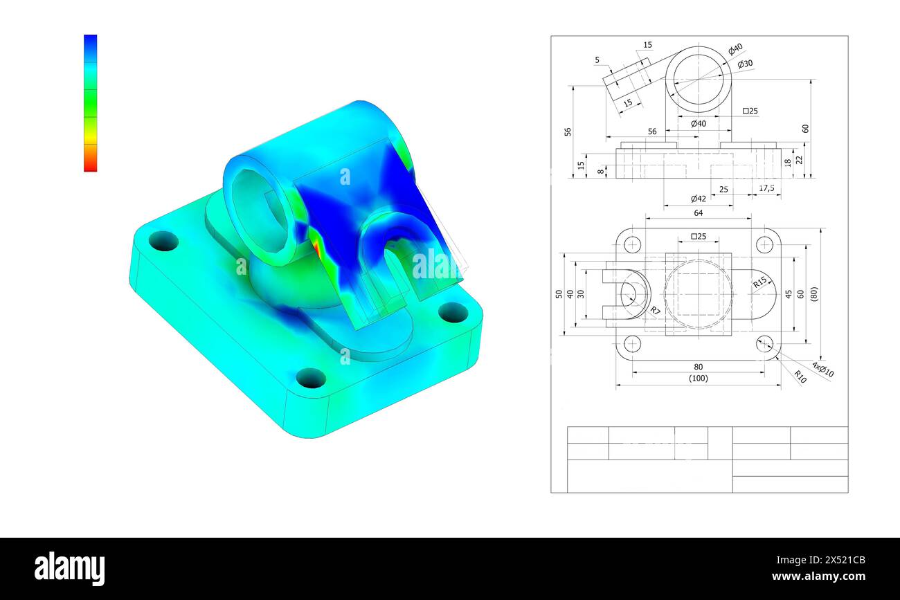fem-Analyse. Die Finite-Elemente-Methode, FEM, ist eine Methode zur numerischen Lösung von Differentialgleichungen, die im technischen und mathematischen Modell entstehen Stockfoto
