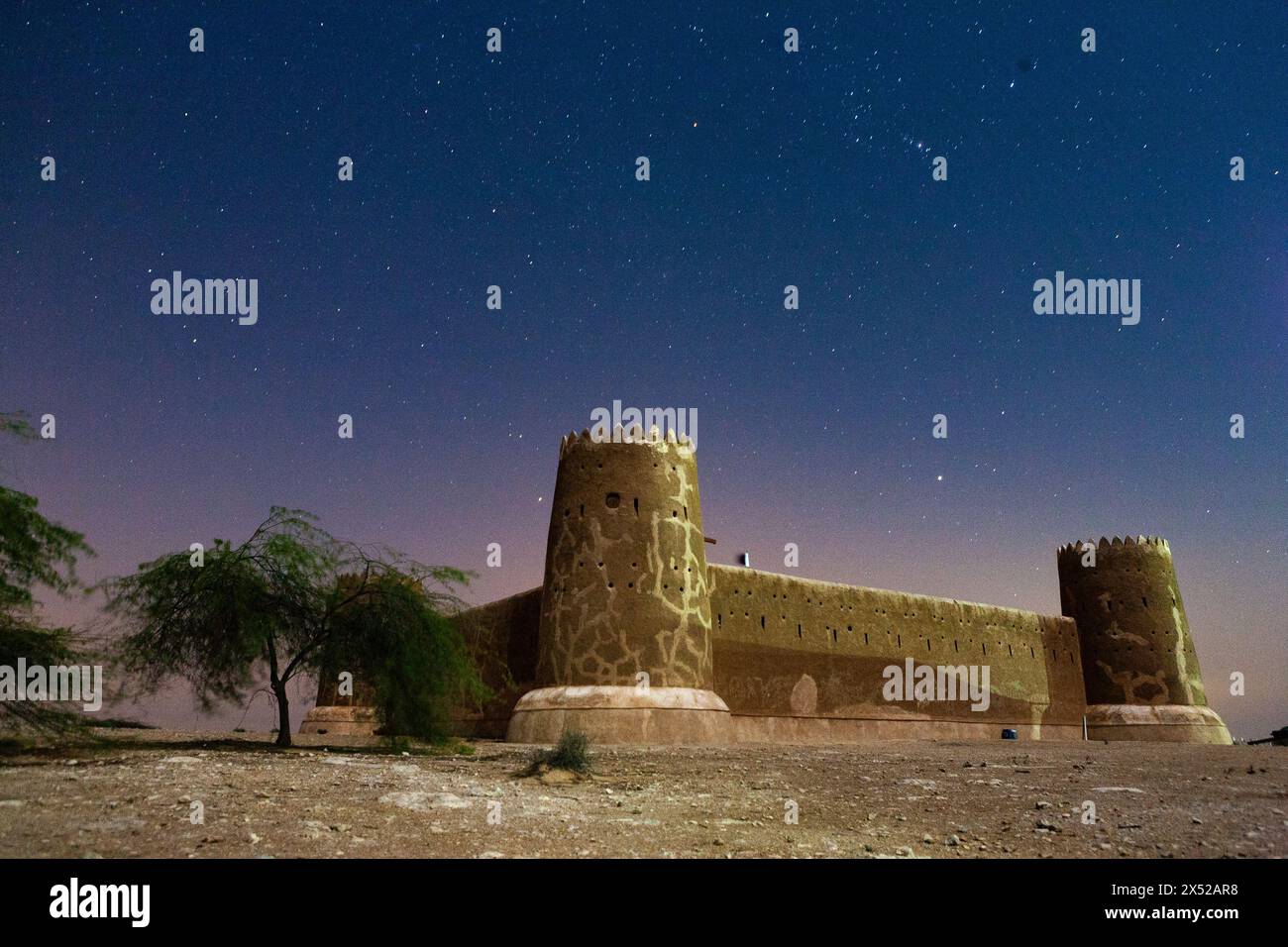 Al Zubara Fort, eine historische katarische Militärfestung, Mittlerer Osten, Arabische Halbinsel. Stockfoto