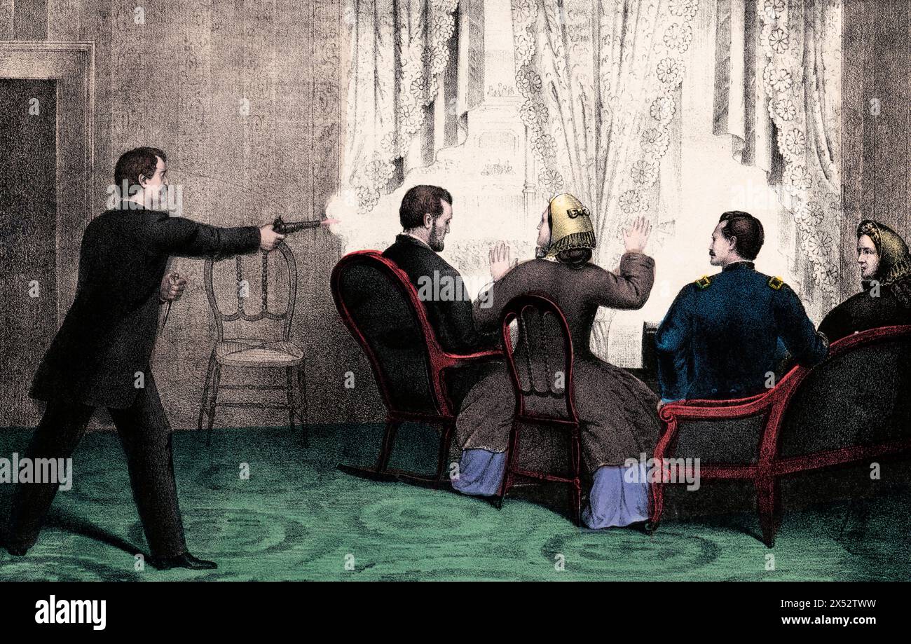 Ermordung von Präsident Lincoln, Ford's Theater, Washington, 14. April 1865 Stockfoto