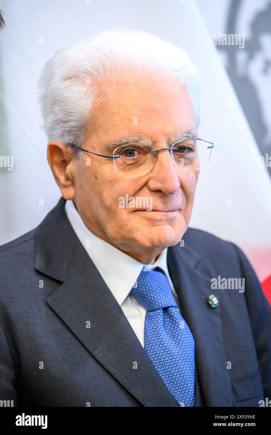 New York, USA. Mai 2024. Der italienische Präsident Sergio Mattarella bei einem Treffen mit dem Generalsekretär der Vereinten Nationen Antonio Guterres im Hauptquartier der Vereinten Nationen. Quelle: Enrique Shore/Alamy Live News Stockfoto