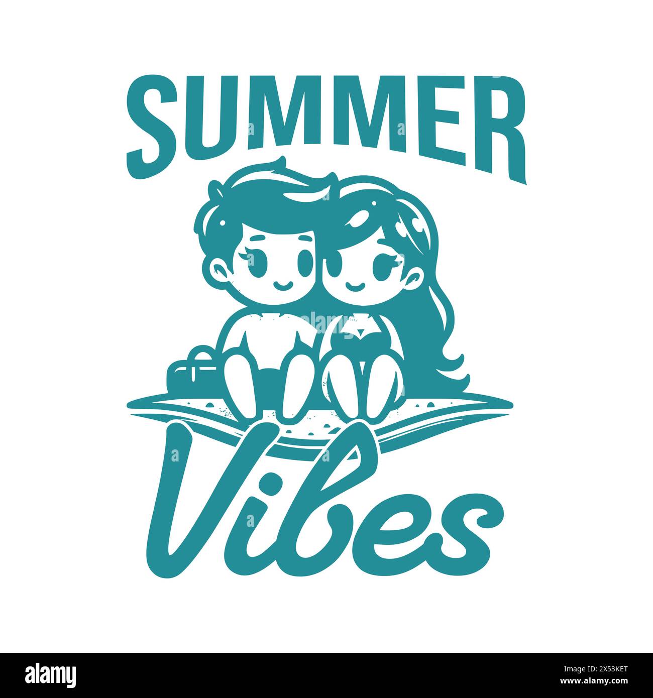 Sommer-Vibes, Sommer-T-Shirt-Design Stock Vektor