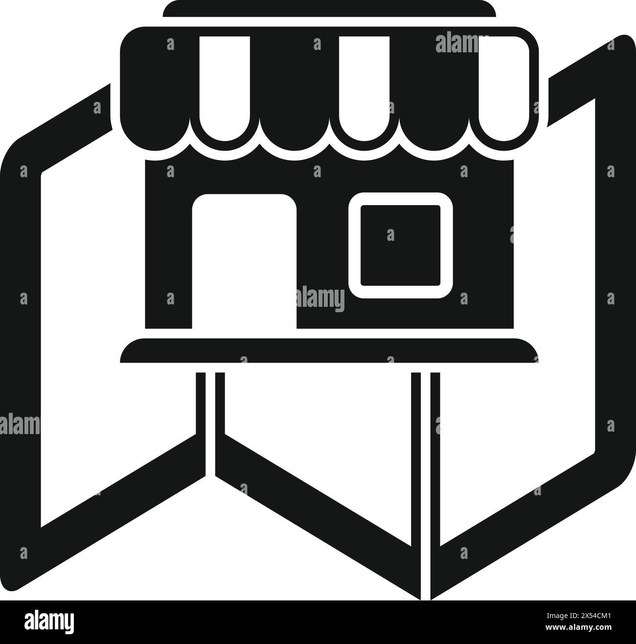 Symbol für Speicherortkarte einfacher Vektor. Straßendienst. Einkaufsgeschäft in Straßenlage Stock Vektor