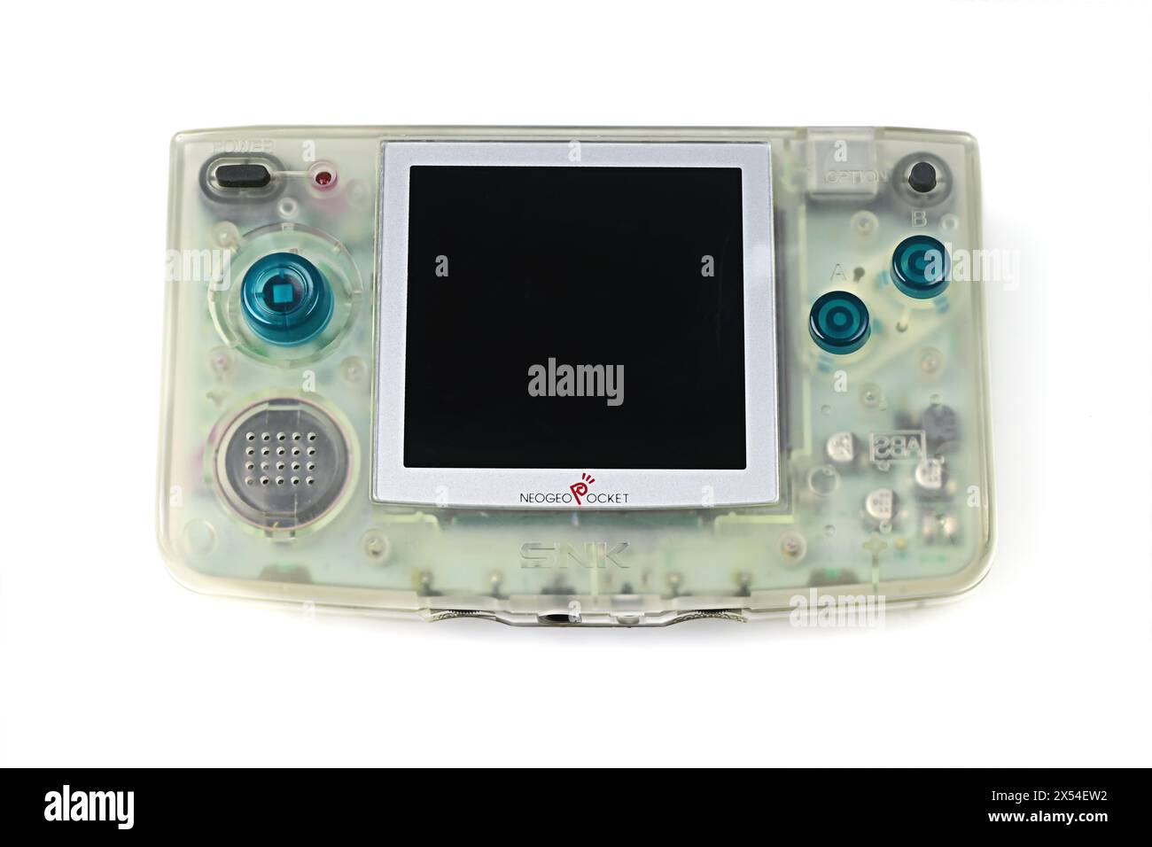 Neu-Ulm, Deutschland - 07. Mai 2024: Neo Geo Pocket 16-Bit Handheld-Spielkonsole, entwickelt von SNK Ende der 1990er Jahre Stockfoto
