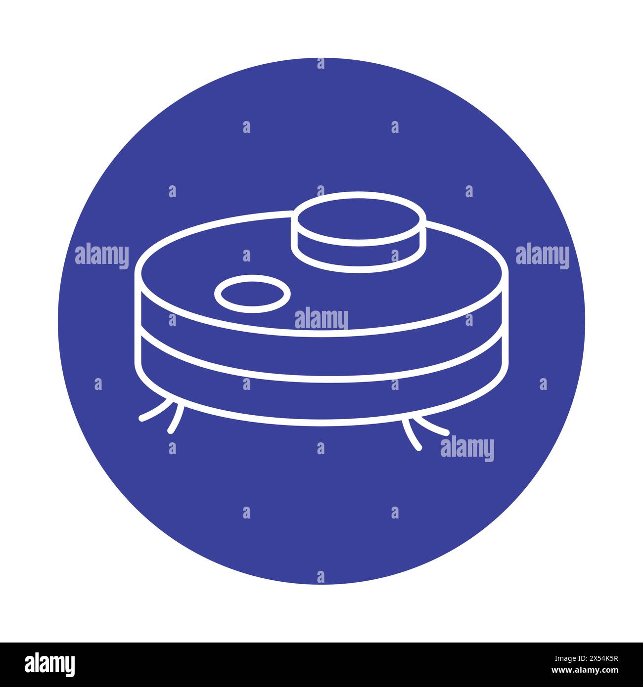 Symbol für die Farblinie des Roboter-Staubsaugers. Haushaltsgerät. Piktogramm für Webseite, mobile App, Werbeaktion Stock Vektor