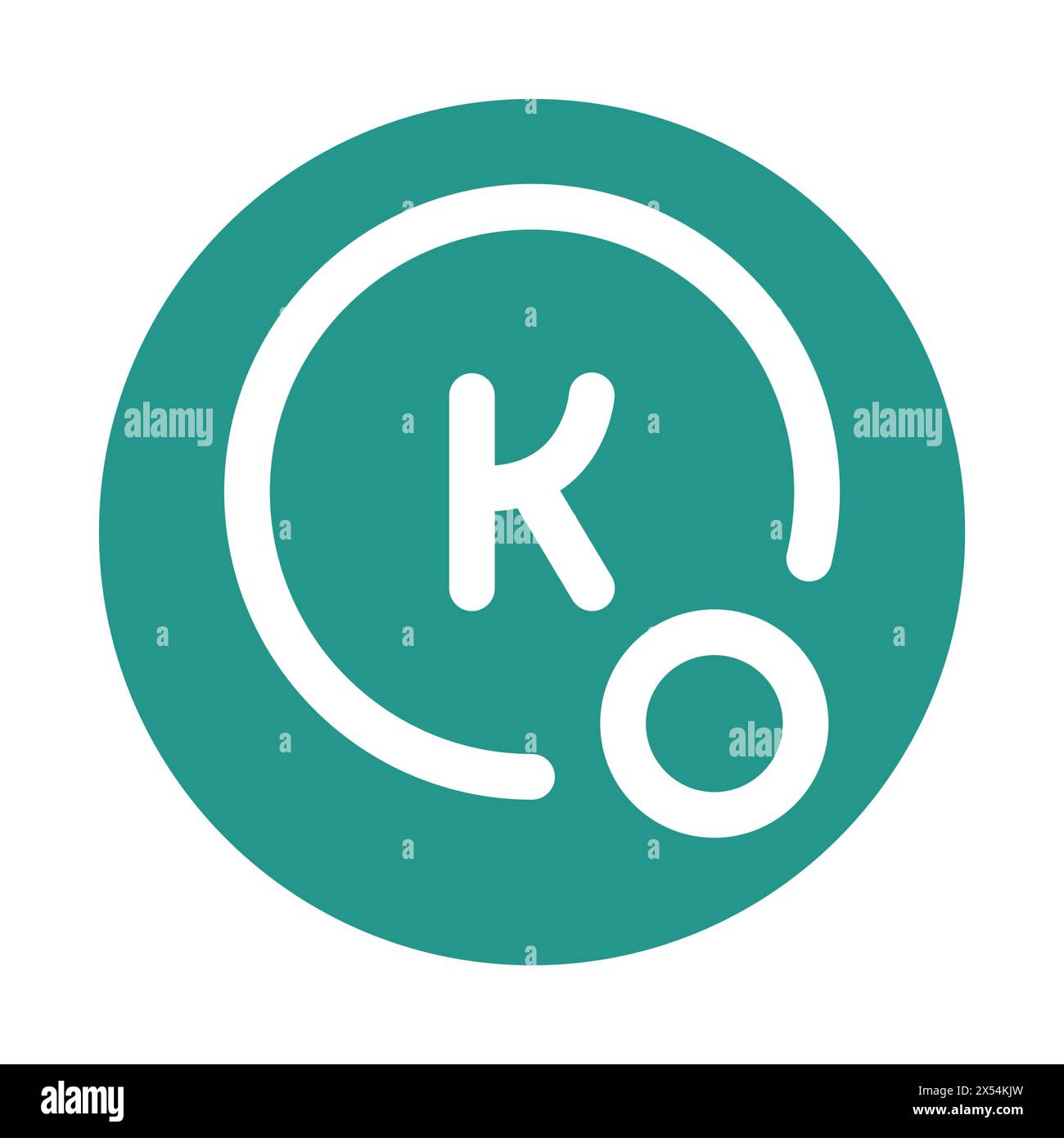 Schwarzes Symbol für Kaliumlinie. Nährwertkennzahlen. Stock Vektor