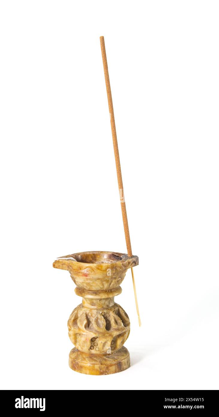Räucherstäbchen Halter, Agarbatti Ständer, keramischer Räucherstäbchen Agarbatti Ständer ideal für zu Hause, Büro und Tempel. heiliger Weihrauch zum Gebet. Stockfoto