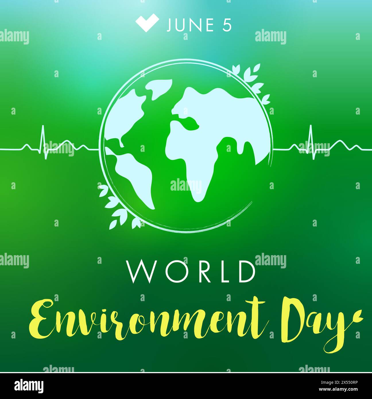 Grüße zum Weltumwelttag mit kreativem Planeten Erde und Pulse Trace. Bannerdesign Stock Vektor