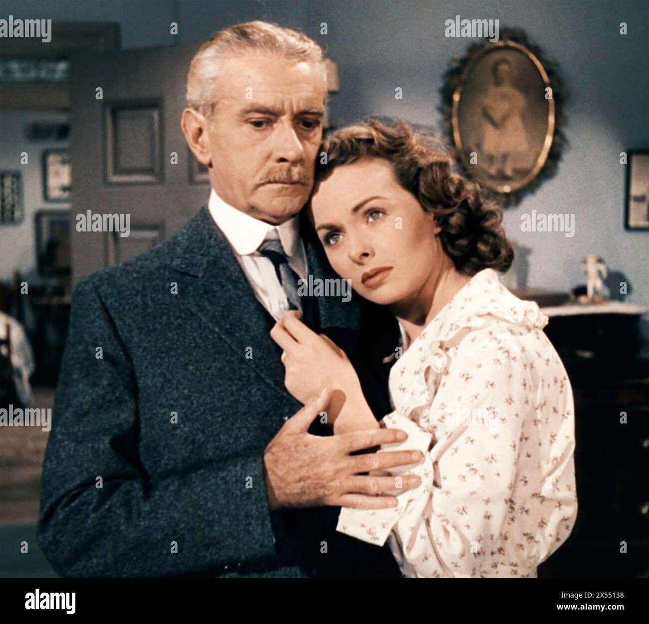 DER 20th Century Fox-Film aus dem Jahr 1950 mit Jeanne Crain als Ann Gilbreth und Clifton Webb als Frank Gilbreth Stockfoto