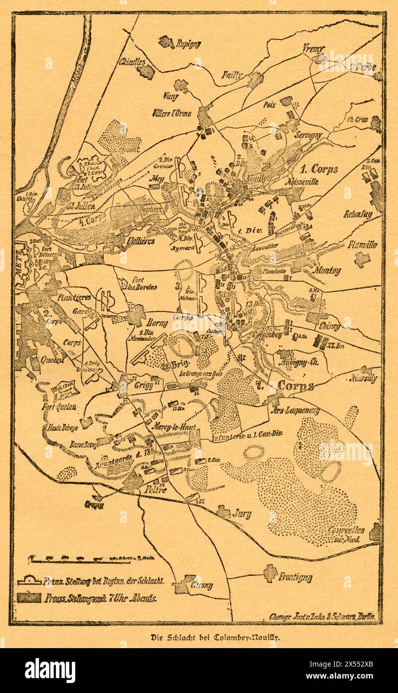 Geographie / Reisen, Deutschland, Frankreich, Deutsch-Französischer Krieg, Schlacht von Colombey / Nouilly, URHEBERRECHT DES KÜNSTLERS MUSS NICHT GELÖSCHT WERDEN Stockfoto