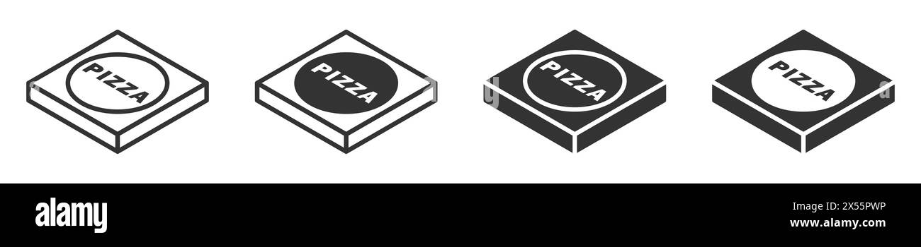 Pizzaschachtel-Symbol. Vektorabbildung Stock Vektor