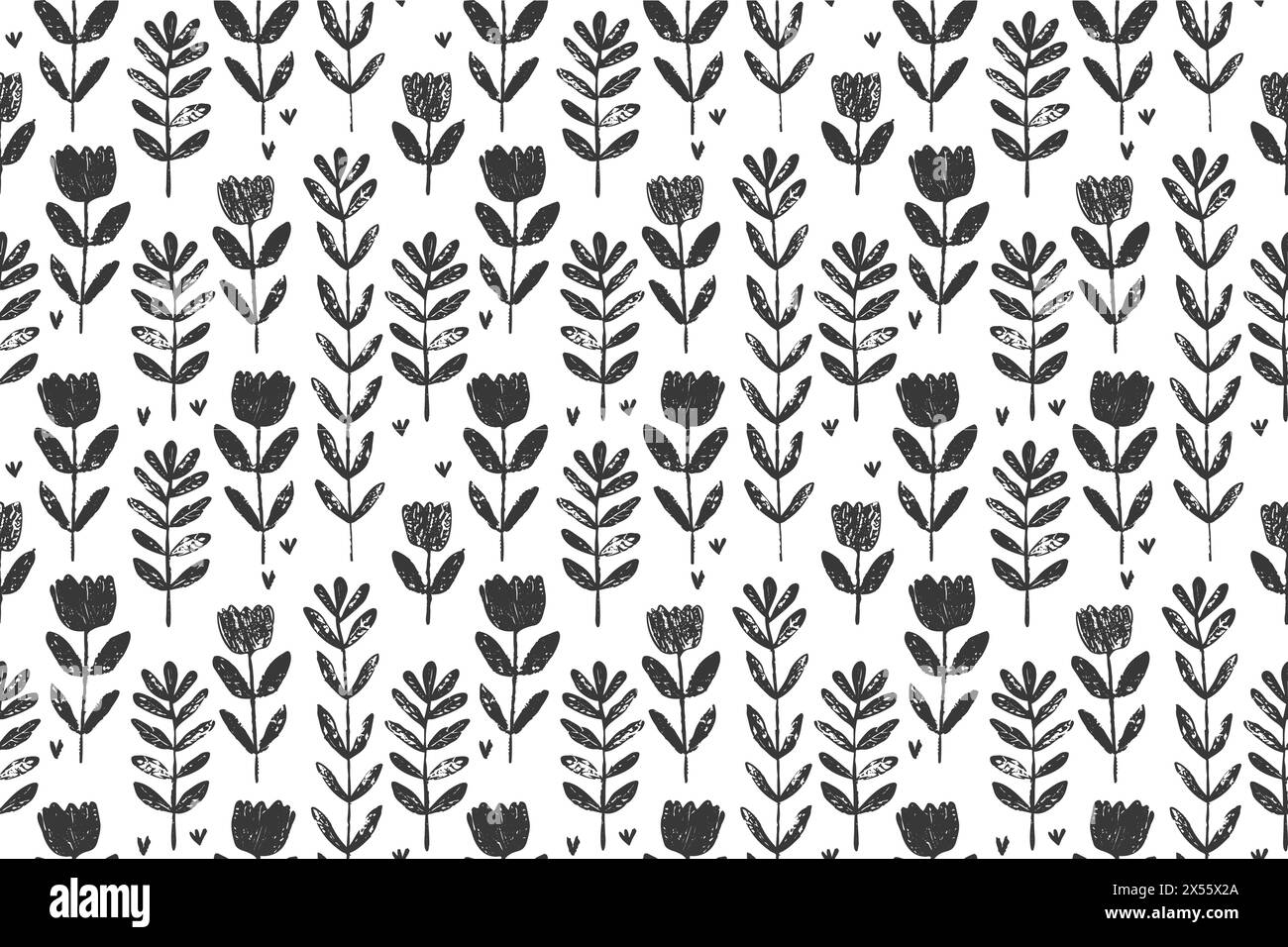 Trendiges, nahtloses Blumenmuster mit Kamillenblütenmuster. Vintage-Poster Blumenfeld-Hintergrundbild. Vektor-Illustration Stickerei Kunst Stock Vektor