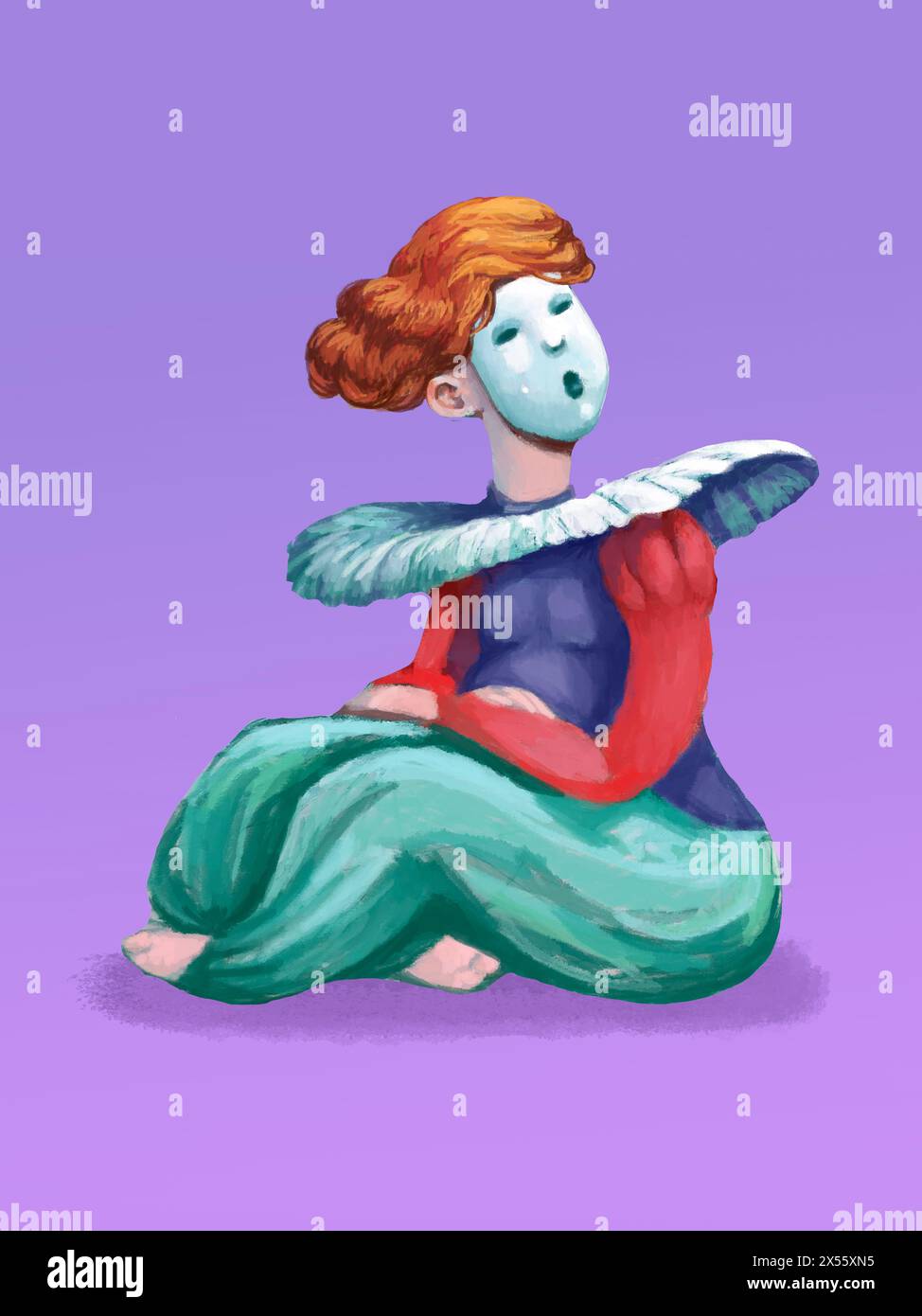 Kreativ, abstrakt, Original, Charakter, Zirkuscharakter, festlich, Spaß, Karneval, Clown, akrobat, jester, Karnevalskünstler, Stockfoto