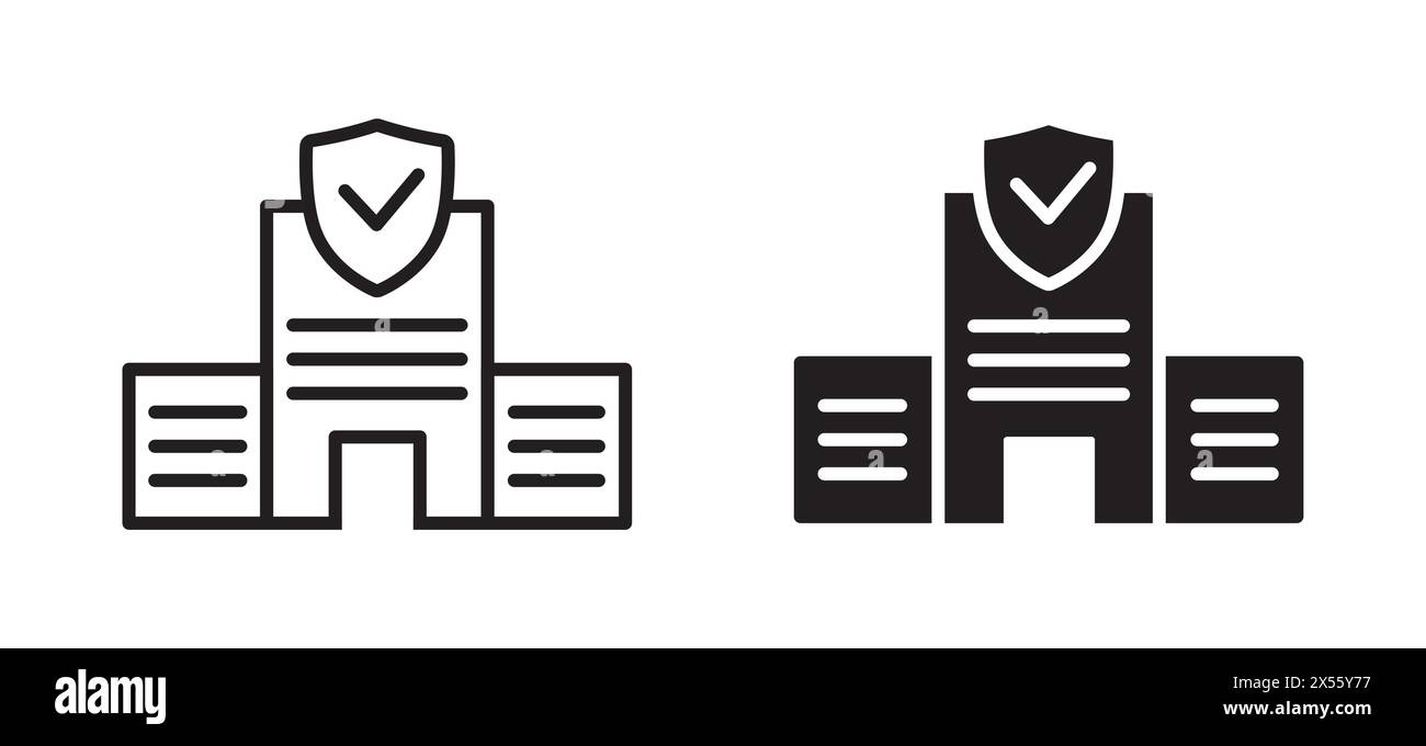 Symbol „Gebäudeversicherung“. Vektorabbildung Stock Vektor