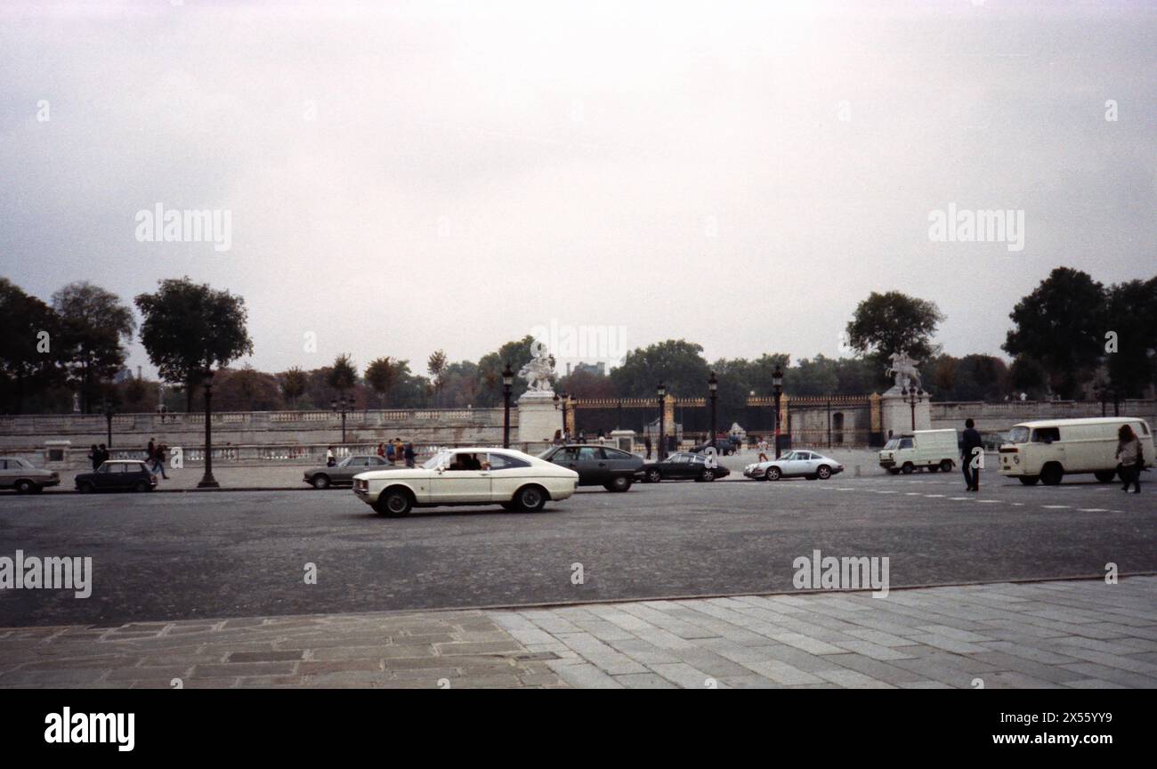 Vintage-Foto vom Place de la Concorde in Paris, Frankreich - September 1982 Stockfoto