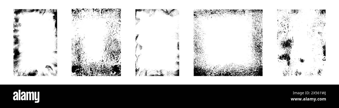 Vintage-Papier mit alten Effekten. Überlagerungsstrukturen schwarze abgenutzte Kanten und Falten. Poster, Fotos, Vinyleinbände und gemalte Hintergründe. Flacher Vektor Stock Vektor