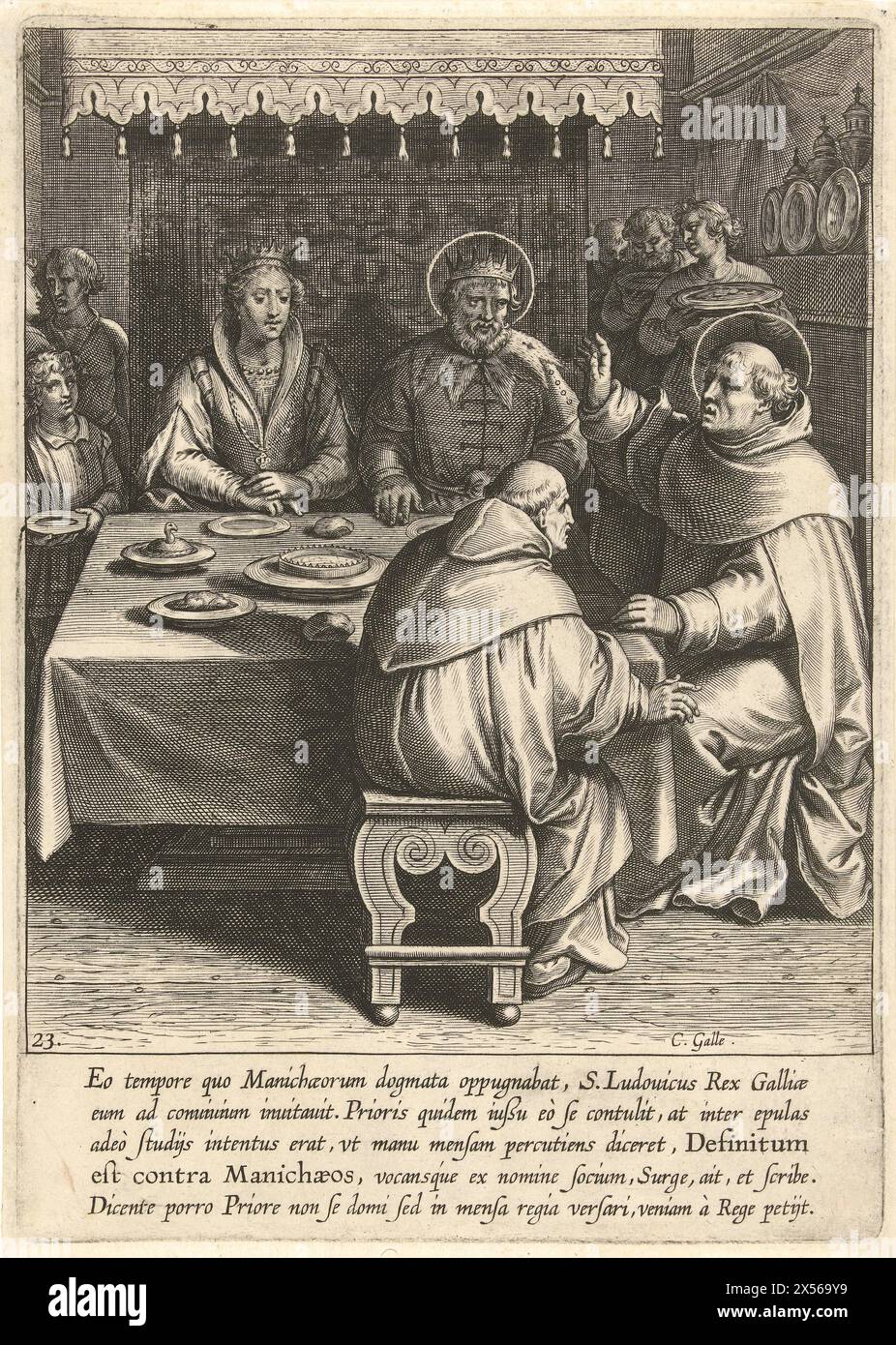 Thomas am Hof von König Ludwig von Frankreich, Cornelis Galle (I), nach Otto van Veen, 1610 Stockfoto