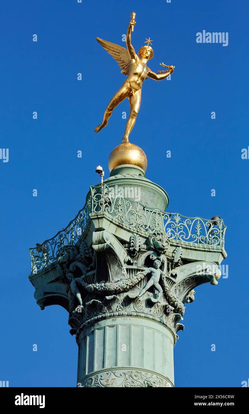 Liberty Spalte, de la Bastille, Place De La Bastille, Paris, Frankreich Stockfoto