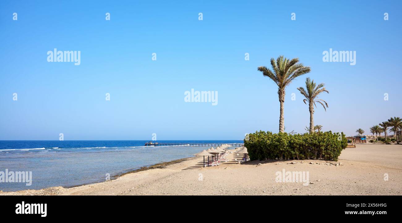 Wunderschöner Strand, Marsa Alam Region, Ägypten. Stockfoto