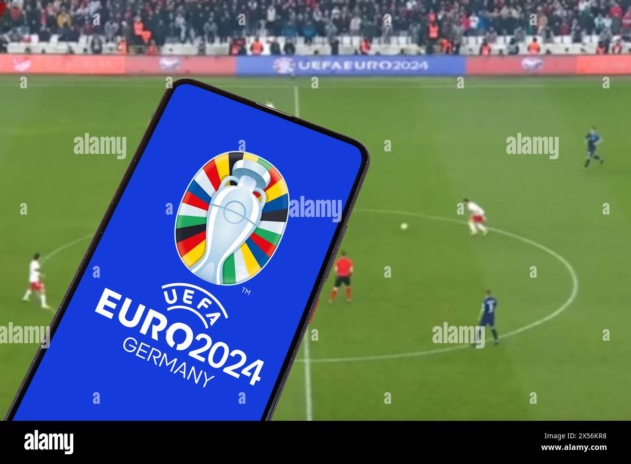Deutschland - 1. Mai 2024: UEFA Euro 2024 Deutschland Fußball-Europameisterschaft Europameisterschaft Europameisterschaft im Stadion symbolisches Bild Stockfoto