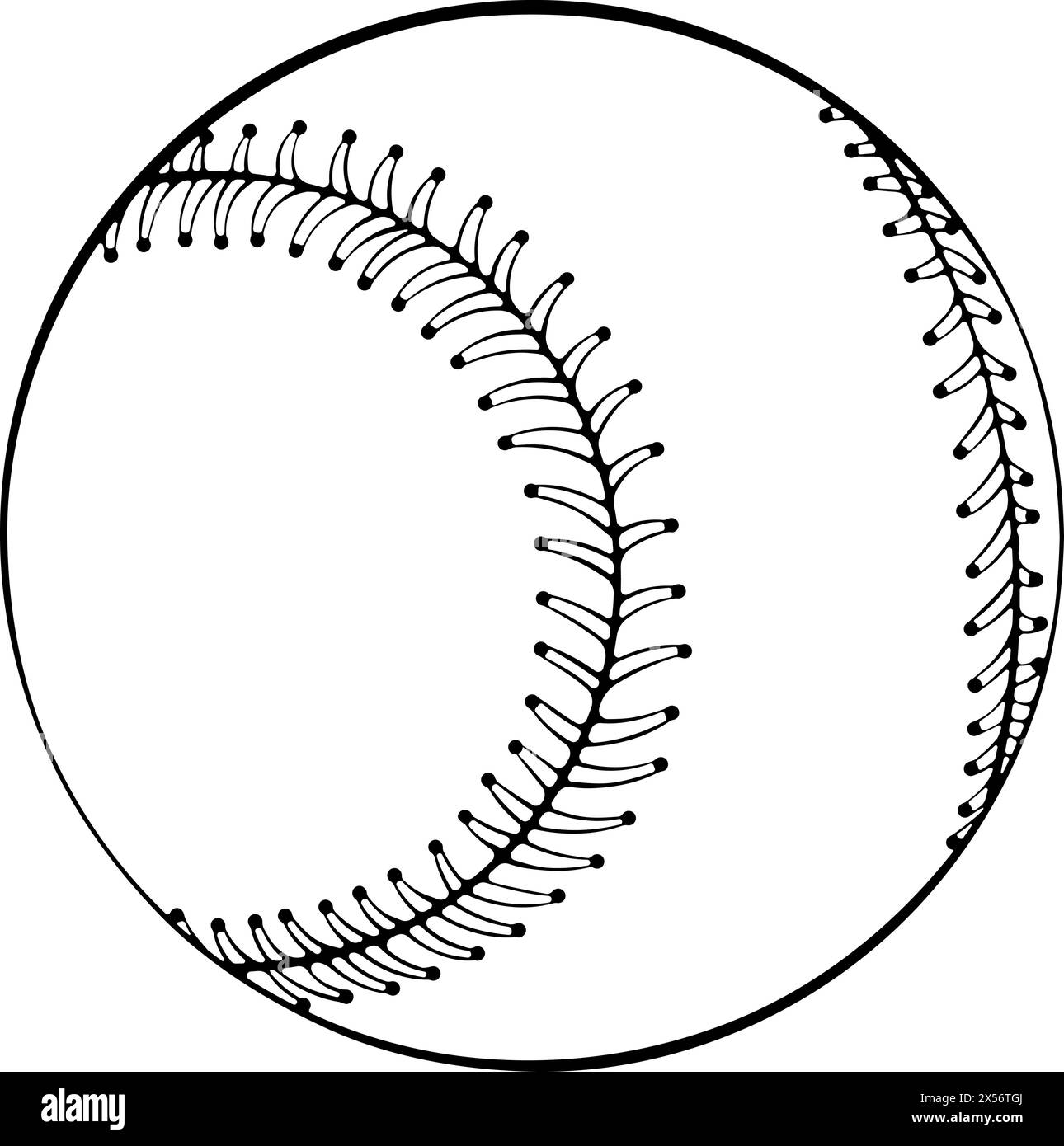 Baseball-Ball-Strichkunst Stock Vektor
