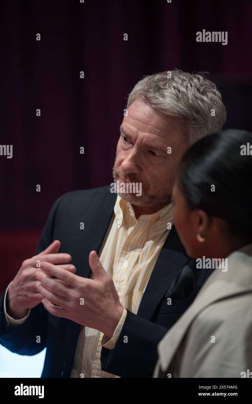 Martin Freeman und Adelayo Adedayo bei der Presseinformation vor dem feierlichen Screening von Staffel 2 von „The Responder“ im Fact Picture House Liverpool Stockfoto