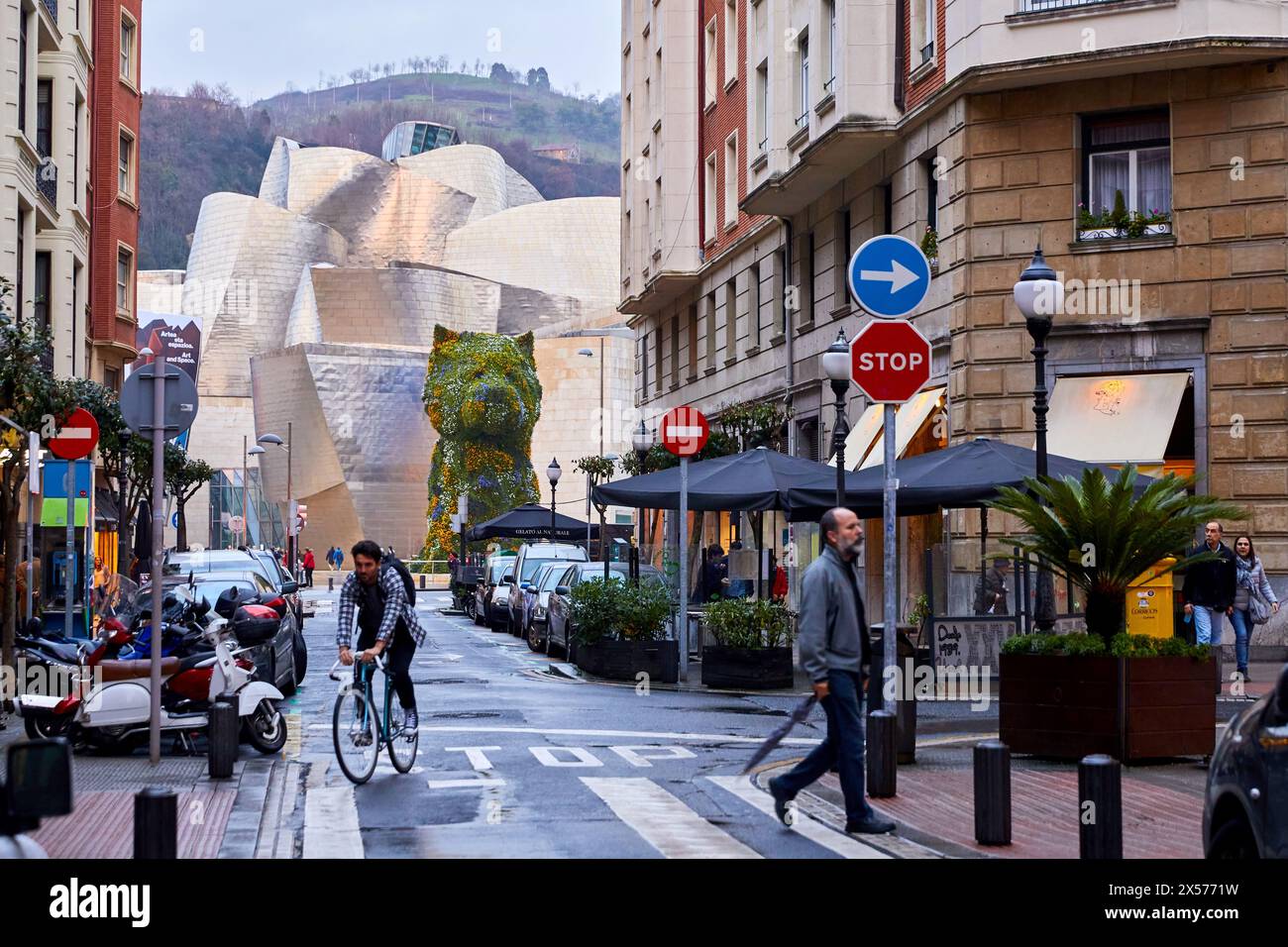 Welpen Skulptur von Jeff Koons, Guggenheim Museum, Bilbao, Vizcaya, Baskenland, Spanien, Europa Stockfoto