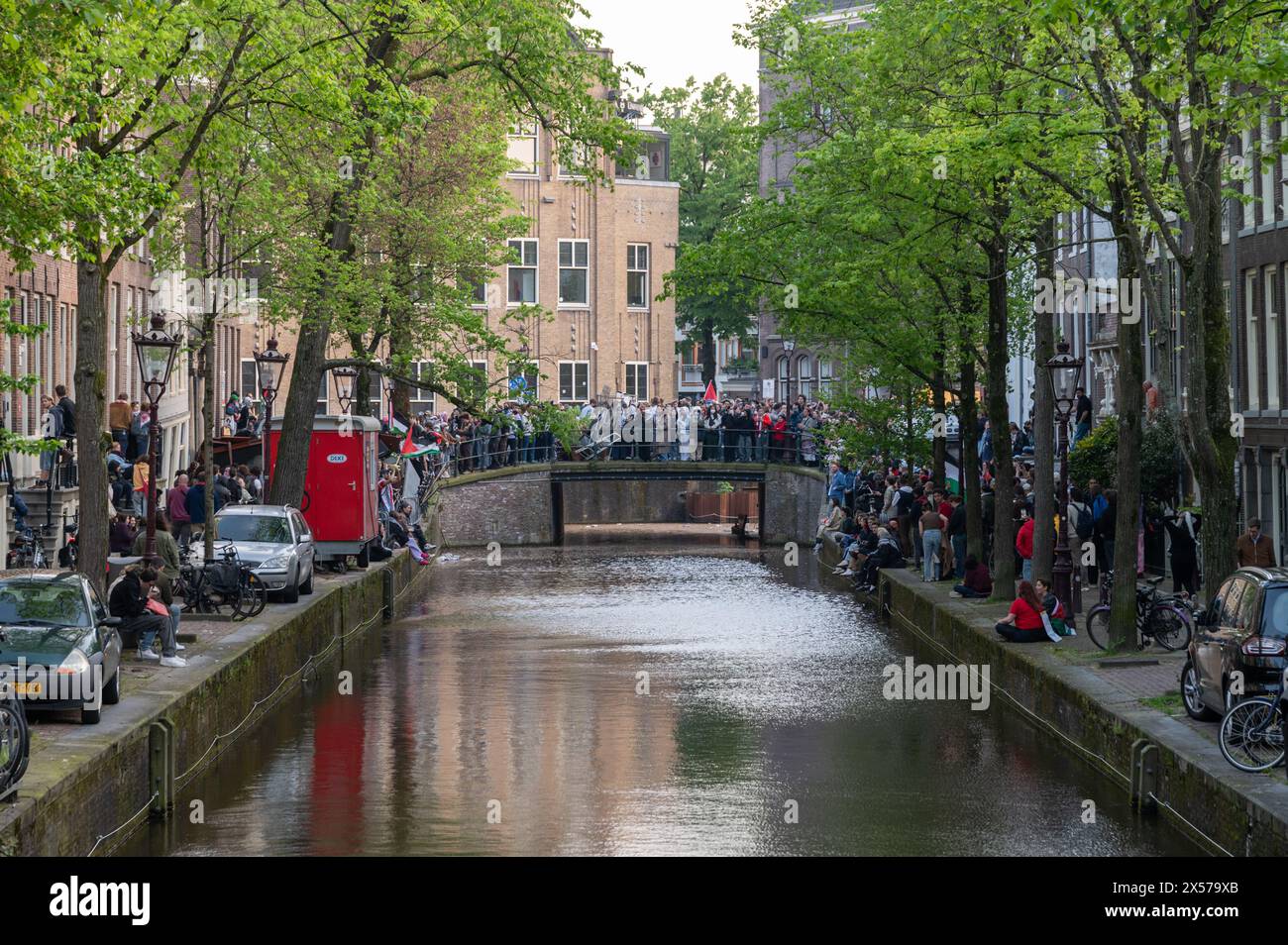 Amsterdam, Niederlande, 07. Mai 2024, propalästinensische Demonstration auf einem Campus der Universität Amsterdam im Stadtzentrum, George Pachantouris/ Alamy Live News Stockfoto