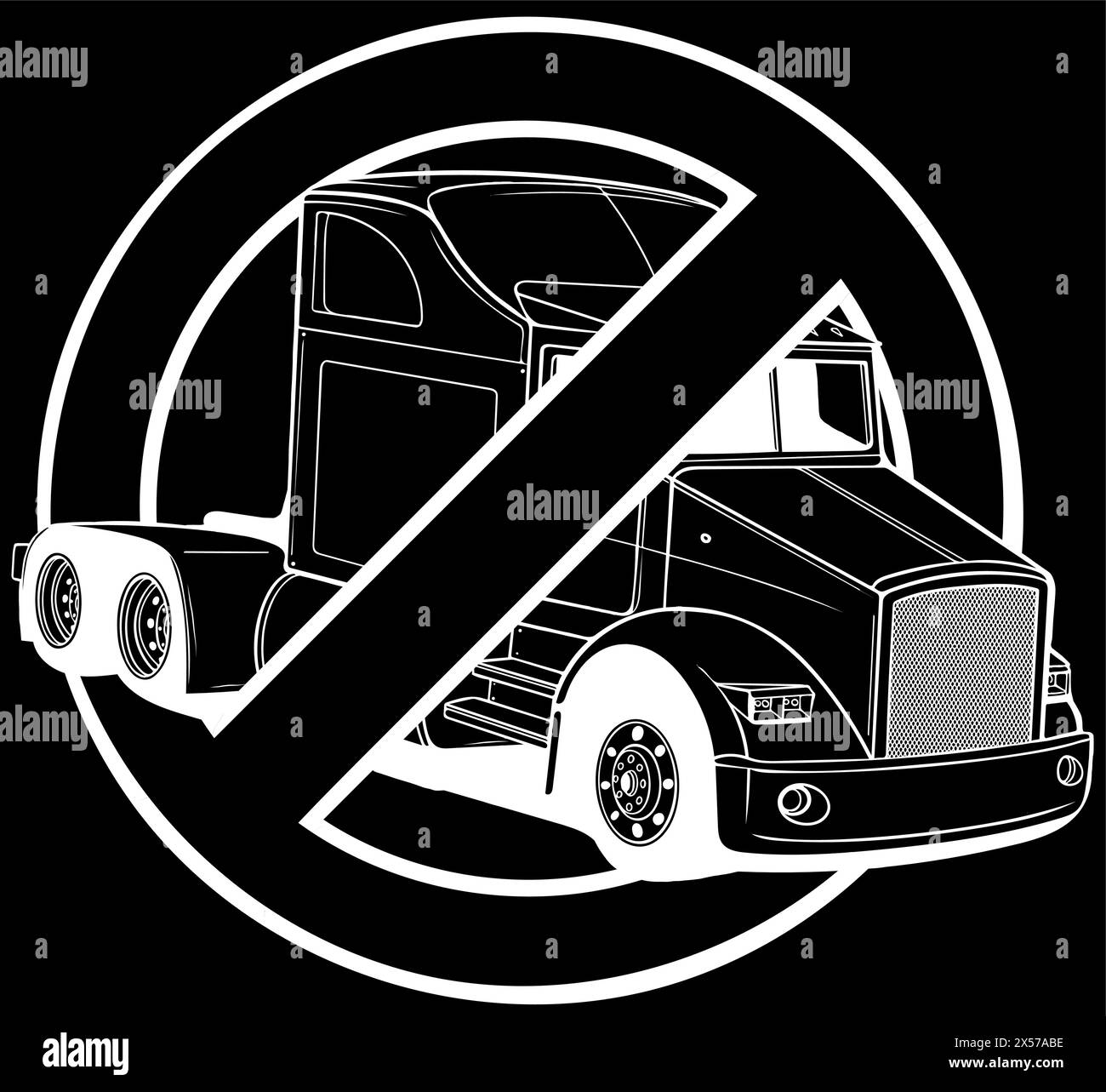 Weiße Silhouette von Vektorwagen verboten auf schwarzem Hintergrund Stock Vektor